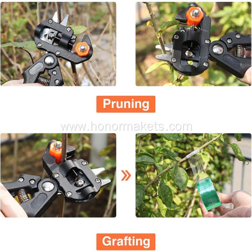 Garden Grafting Set 2 in 1 Pruning Shears & Grafting Knife Vine Fruit Tree Cutting Set Garden Grafting Clippers Tool Pruner Kit